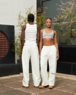 HEAVEN LOGO SWEATPANTS OPEN LEG OATMEAL - Image 3