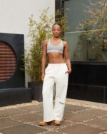 HEAVEN LOGO SWEATPANTS OPEN LEG OATMEAL - Image 6