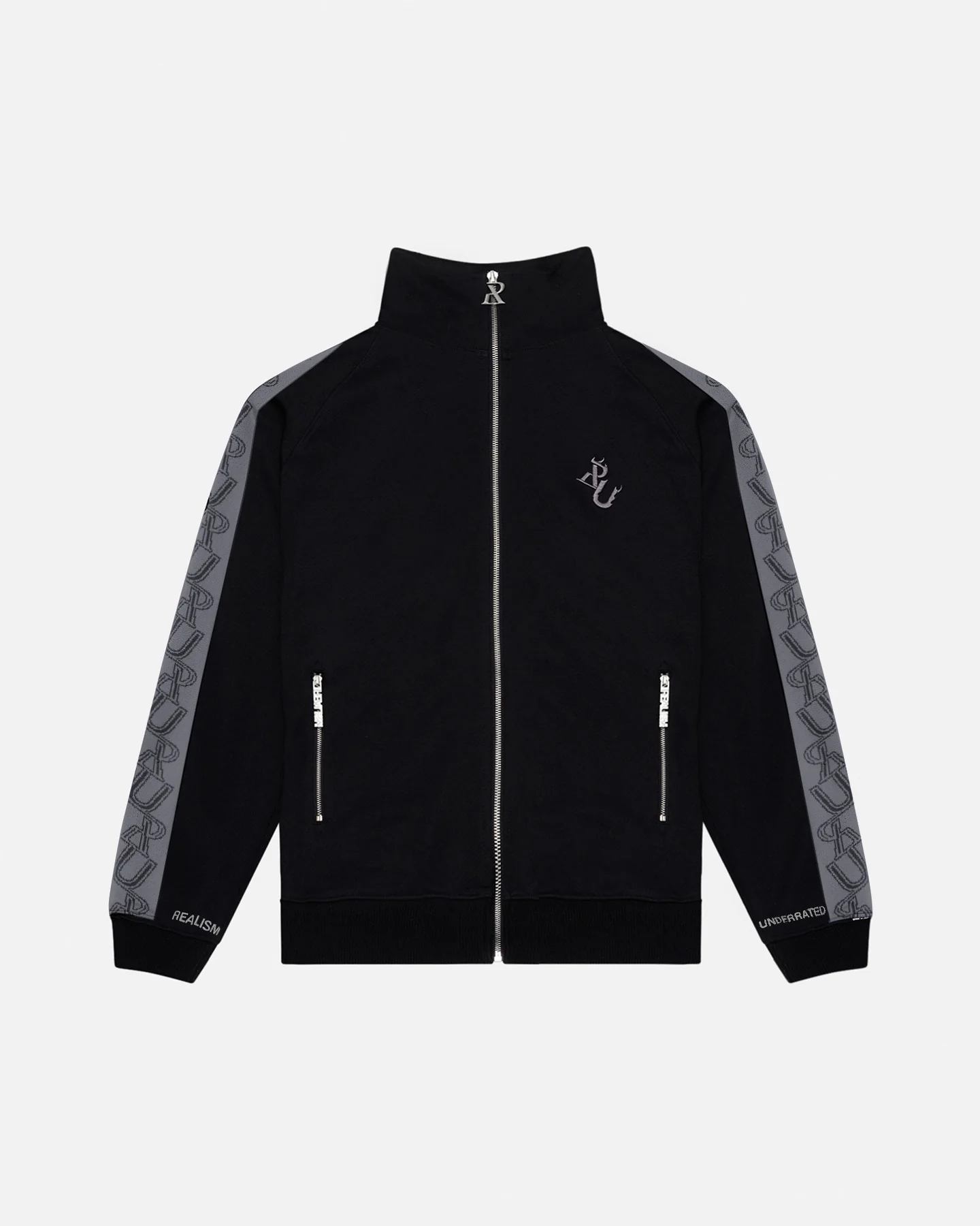 REALISM X UNDERRATED RUN LINE TRACK JACKET BLACK REALISM X UNDERRATED RUN LINE TRACK JACKET BLACK - Image 1