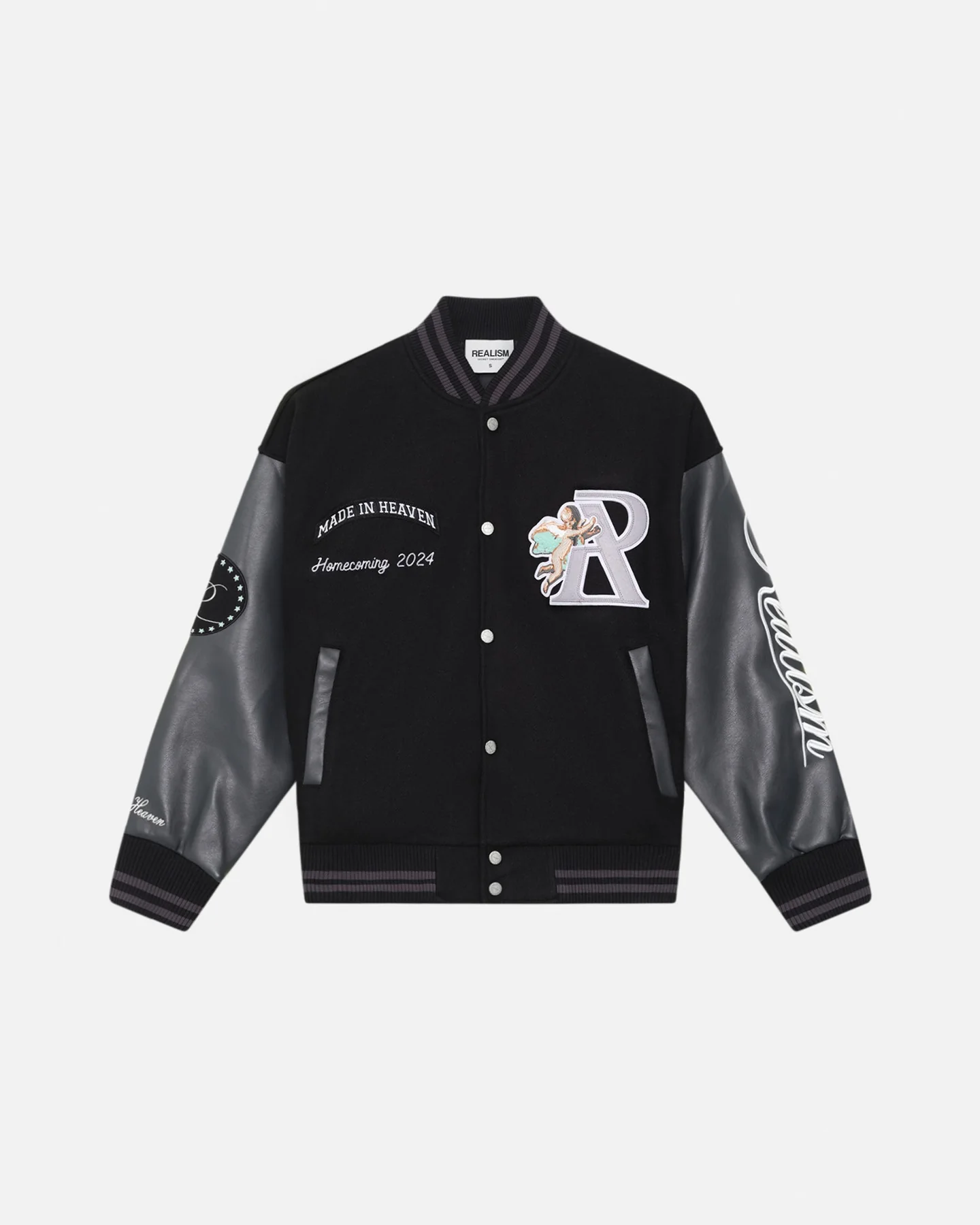 Realism Homecoming Varsity Jacket Black Realism Homecoming Varsity Jacket Black - Image 1