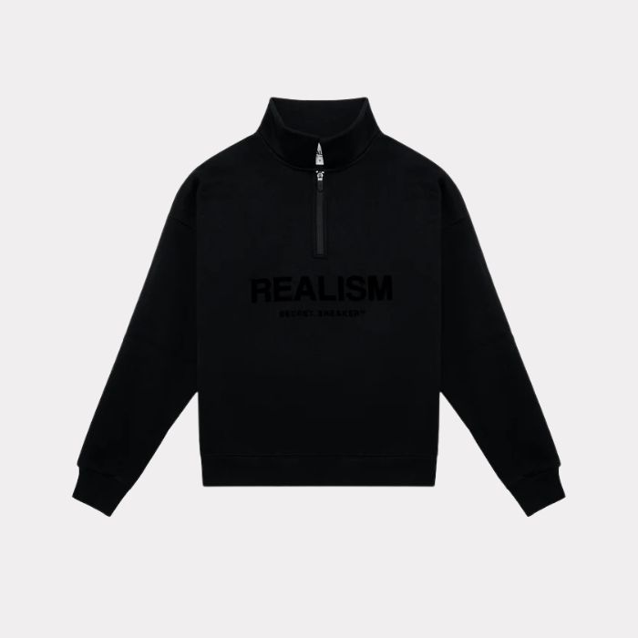 Realism Half-Zip Black Jumper Realism Half-Zip Black Jumper - Image 1