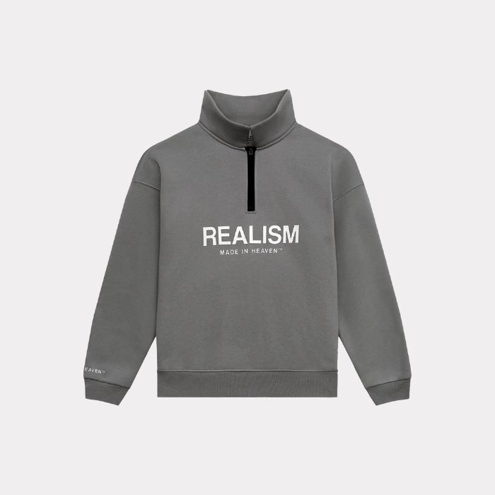 Realism Half Zip Cool Grey Jumper Realism Half Zip Cool Grey Jumper - Image 1