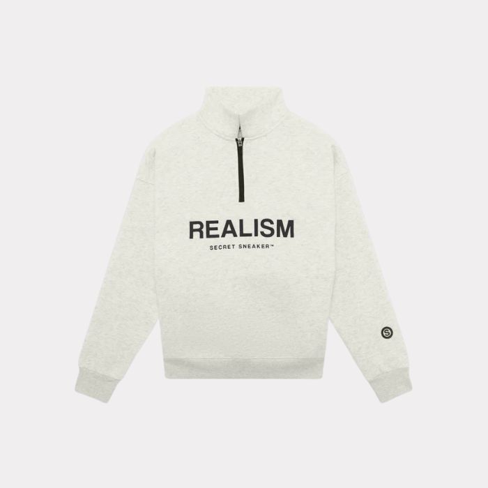 Realism Half-Zip Oatmeal Jumper Realism Half-Zip Oatmeal Jumper - Image 1